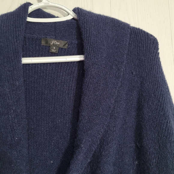 J. Crew Navy Long Double-Breasted Cardigan Sweater size S - Picture 7 of 13